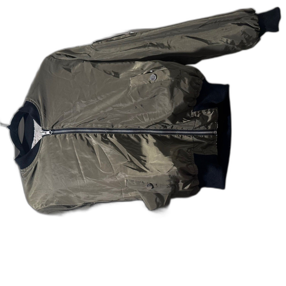 Sherpa Lined Olive Bomber Jacket